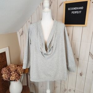 Lane Bryant Gray Cowl Neck Top